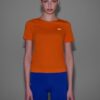 4F Koszulka do biegania w terenie regular damska - pomarańczowa