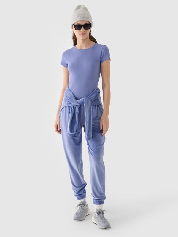 d2f62134670715cacca9763f69d79980f7c46dbd 4F T-shirt slim gładki damski - granatowy