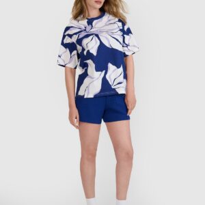 4F T-shirt oversize z nadrukiem damski - żółta