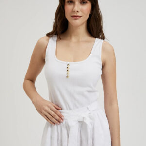 Top z guzikami biały