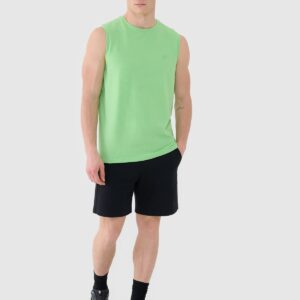 4F Tank top regular gładki męski - zielony