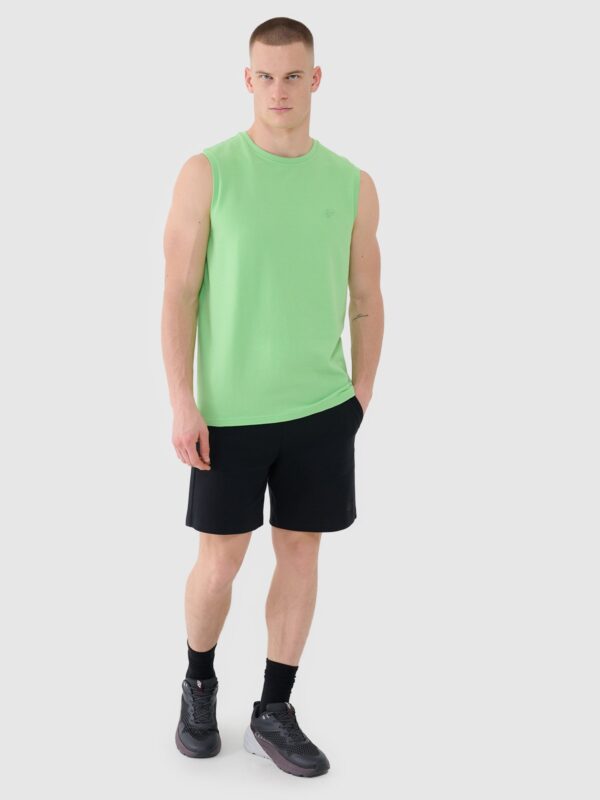 4F Tank top regular gładki męski - zielony