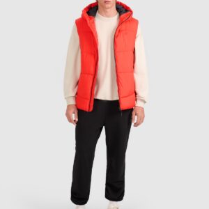 4F Bezrękawnik puchowy z wypełnieniem syntetycznym męski - czerwony