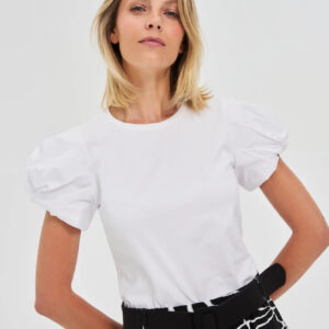 Bluzka z bufiastymi rękawami biała