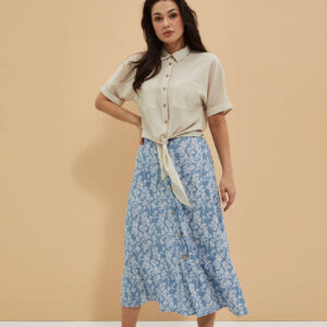 Spódnica lyocell z kwiatowym printe