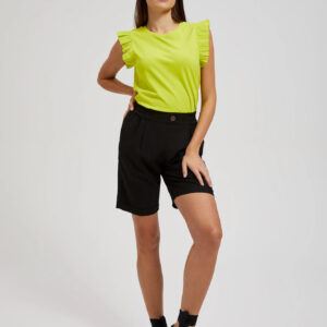 Gładkie lniane szorty czarne