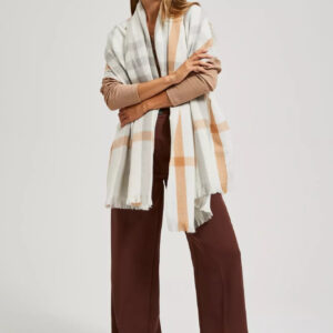 Szalik w kratę perłowy