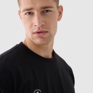 4F T-shirt oversize gładki uniseks - czarny