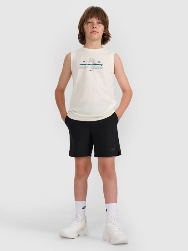 d672e7490563580da772ee7a5921d7703cc463dc 4F Tank top regular z nadrukiem chłopięcy - biały 140 (9-10 lat)