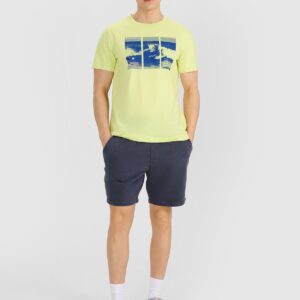 4F T-shirt regular z nadrukiem męski - zielony