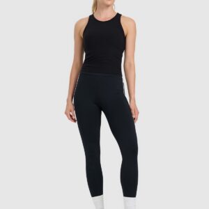 4F Top slim z prążkowanej dzianiny damski - czarny