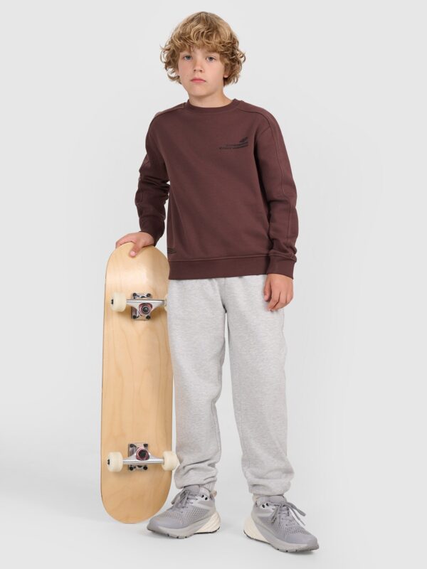 4F Bluza dresowa nierozpinana bez kaptura chłopięca - brązowa 122 (6-7 lat)