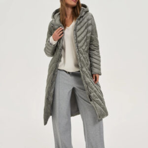 Długa kurtka oliwkowa