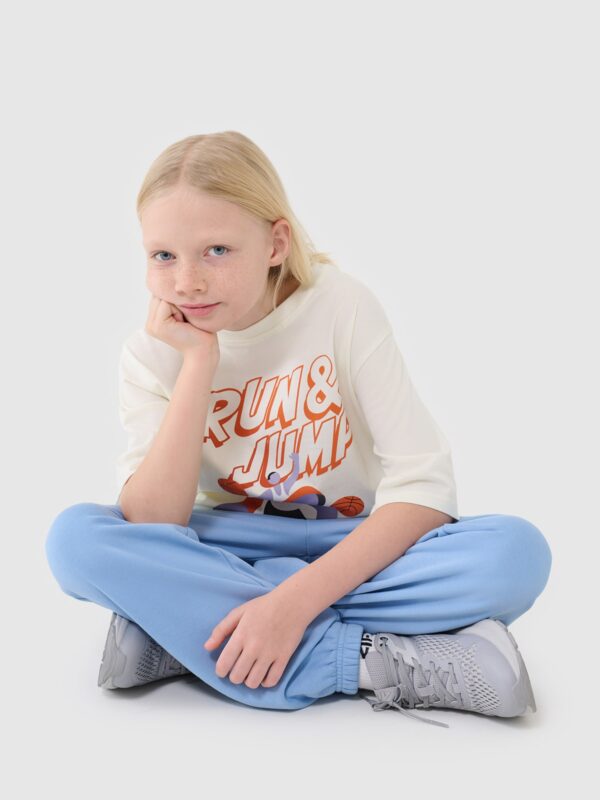 4F T-shirt oversize z nadrukiem chłopięcy - biały 128 (7-8 lat)