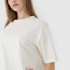 4F T-shirt oversize z nadrukiem damski - biały
