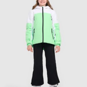 4F Kurtka narciarska membrana 8000 dziewczęca - zielona 122 (6-7 lat)