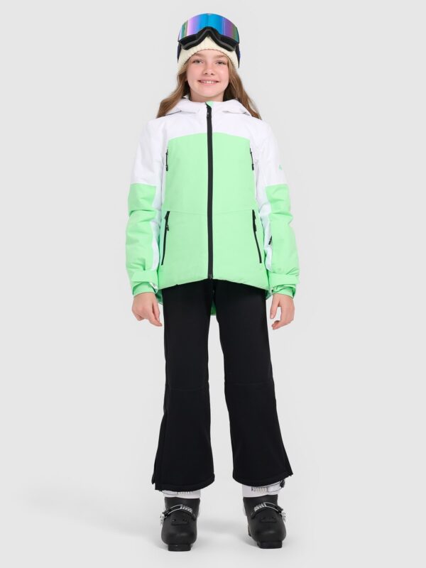 d9effffed0d62857be069ba80c16b66a00e570ac 4F Kurtka narciarska membrana 8000 dziewczęca - zielona 122 (6-7 lat)