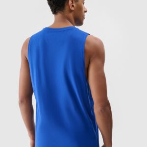 da32b872a604e0525c0559555fdd2dfe4b5c3077 4F Tank top regular z nadrukiem męski - kobaltowy