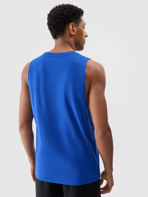 4F Tank top regular z nadrukiem męski - kobaltowy