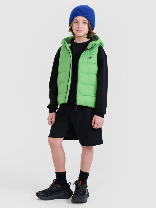 4F Bezrękawnik puchowy z wypełnieniem syntetycznym chłopięcy - zielony 146 (10-11 lat)