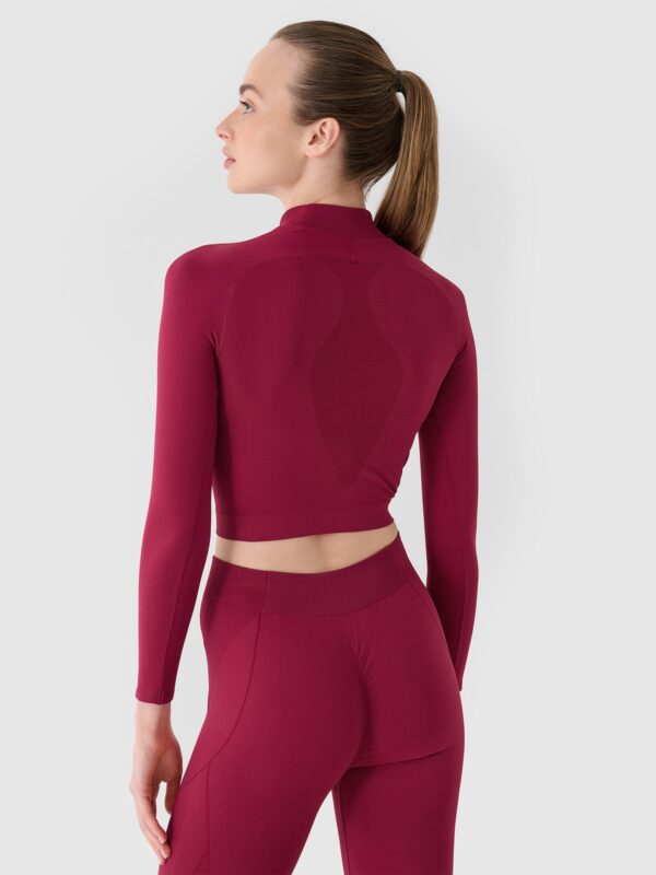 4F Longsleeve treningowy slim szybkoschnący damski - czerwony