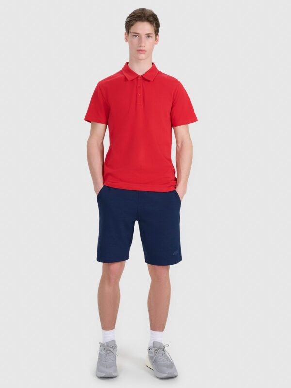 4F Koszulka polo regular męska - czerwona