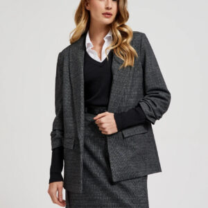 Marynarka z marszczonymi rękawami szara