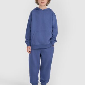 4F Bluza dresowa nierozpinana z kapturem chłopięca - niebieska 146 (10-11 lat)