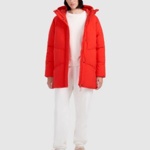 4F Kurtka puchowa z wypełnieniem syntetycznym damska - czerwona