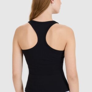 4F Top slim gładki damski - czarny