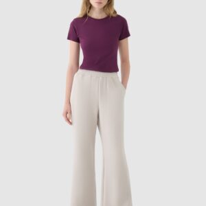 dd7749d3ae7f5e2799edf49deb3c6a481cfbf6e5 4F T-shirt slim z modalem damski - fioletowy