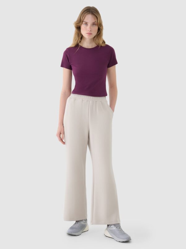 dd7749d3ae7f5e2799edf49deb3c6a481cfbf6e5 4F T-shirt slim z modalem damski - fioletowy