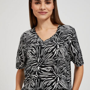 Wiskozowa koszula z wzorem czarna