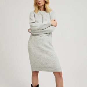 Prosta dzianiowa sukienka szara