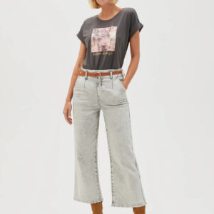 Jeansy z nogawkami o długości 3/4 szare