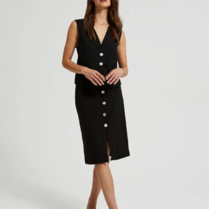 de6e484ed8fc38e338e325773aa9a79c13eb5ad3 Spódnica ołówkowa z ozdobnymi guzikami czarna