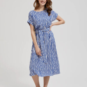 Sukienka midi w paski niebieska