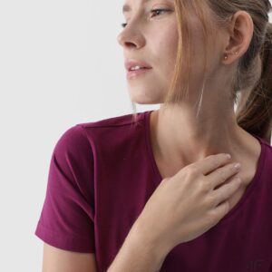 de80a3311606501b93e3ca8c206634563a0078ab 4F T-shirt slim gładki damski - fioletowy