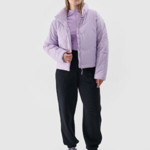 4F Kurtka puchowa z syntetycznym wypełnieniem damska - fioletowa