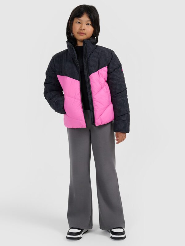 df077f11e3d5ccc56f4560a4230d6ba279c035b1 4F Kurtka puchowa z wypełnieniem syntetycznym dziewczęca - różowa 122 (6-7 lat)