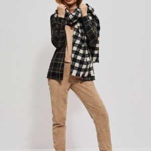 Szal w kratę czarny