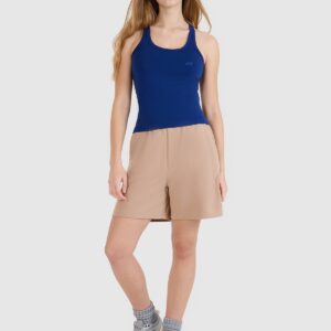 4F Top slim gładki damski - granatowy