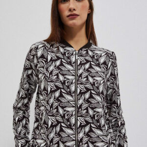 Bomberka z printem ciemnbrązowa