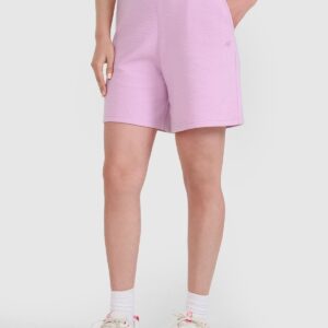 4F Spodenki dresowe ze strukturalnej dzianiny damskie - różowe