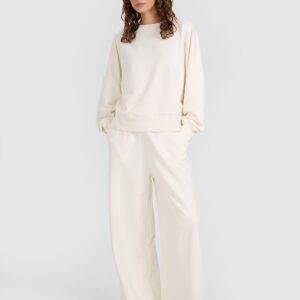 4F Bluza dresowa nierozpinana bez kaptura damska - beżowa