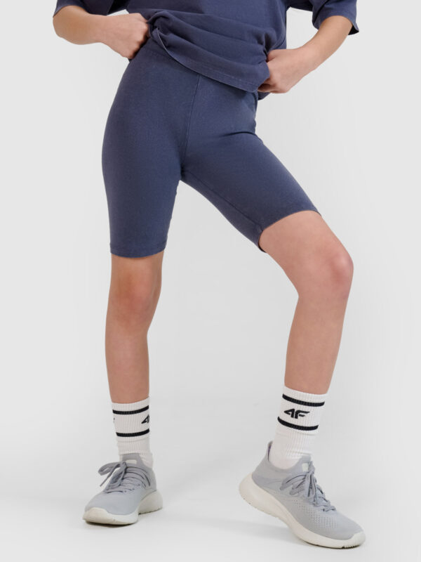 4F Legginsy kolarki dziewczęce - szare 146 (10-11 lat)