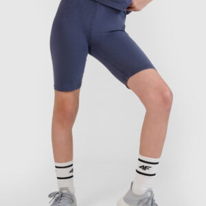 4F Legginsy kolarki dziewczęce - szare 146 (10-11 lat)