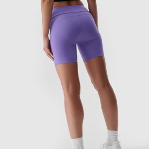 4F Legginsy krótkie damskie - fioletowe