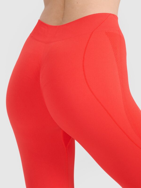 4F Legginsy treningowe bezszwowe damskie - czerwone