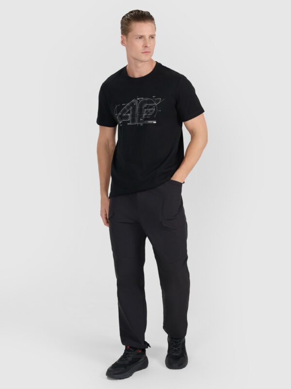e1d3647fa1087fcdb50003e146e5e6d74b3faaa0 4F T-shirt regular z nadrukiem męski - czarny